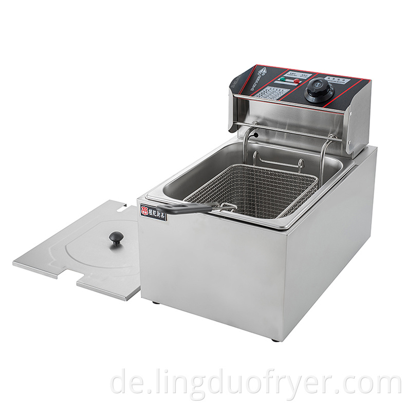 8l Single Basket Electric Fryer Front